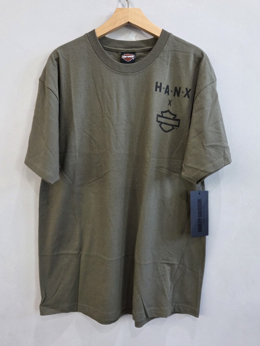 Harley-Davidson Men's Green Shirt Large Tom Hanks HANX Support Troops Veterans